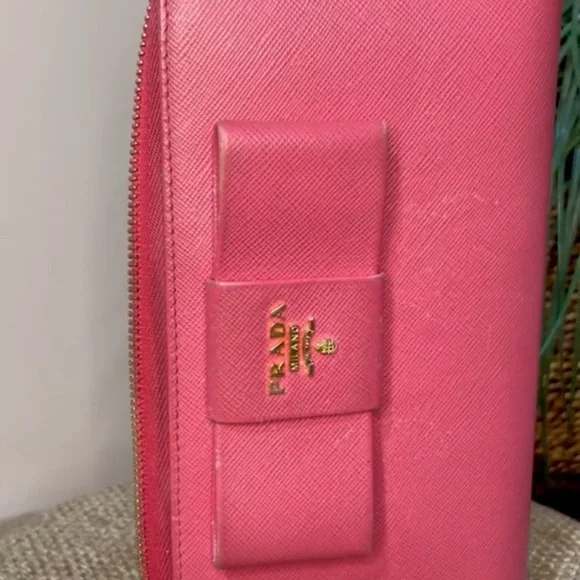 Prada Bow Pink Zip Around Long Wallet Wallet with Bow Accent and Gold
Hardware - Picture 12 of 14